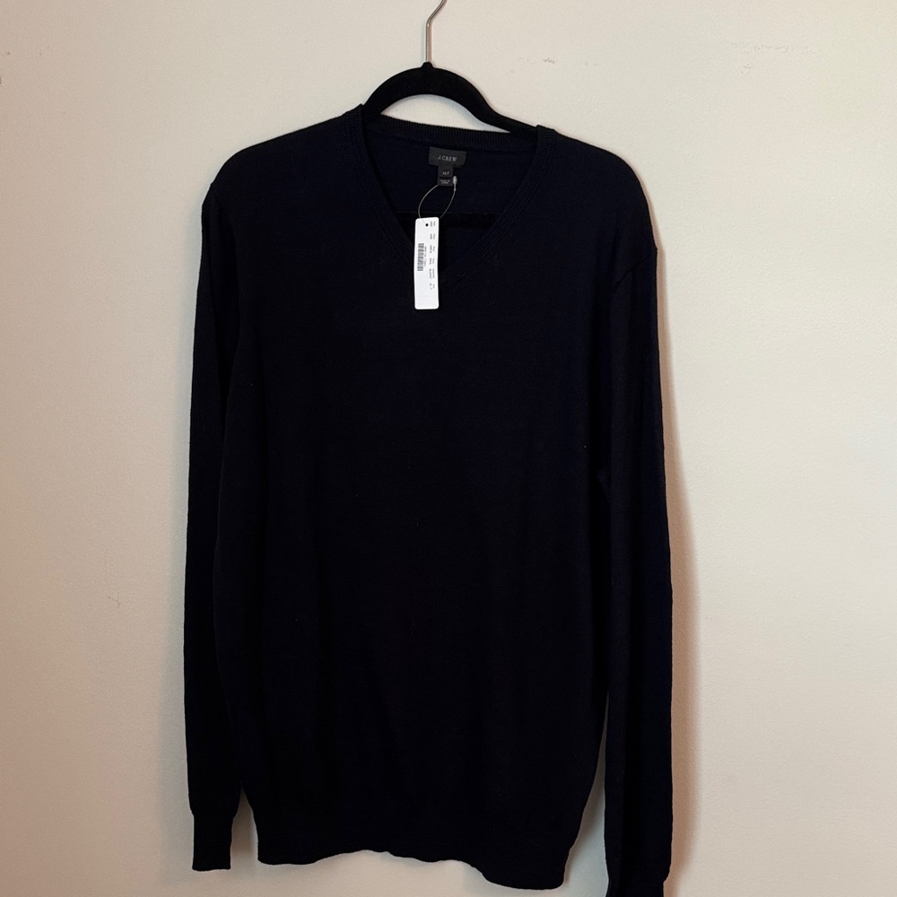 J. Crew Men's Deep Blue V-Neck Sweater